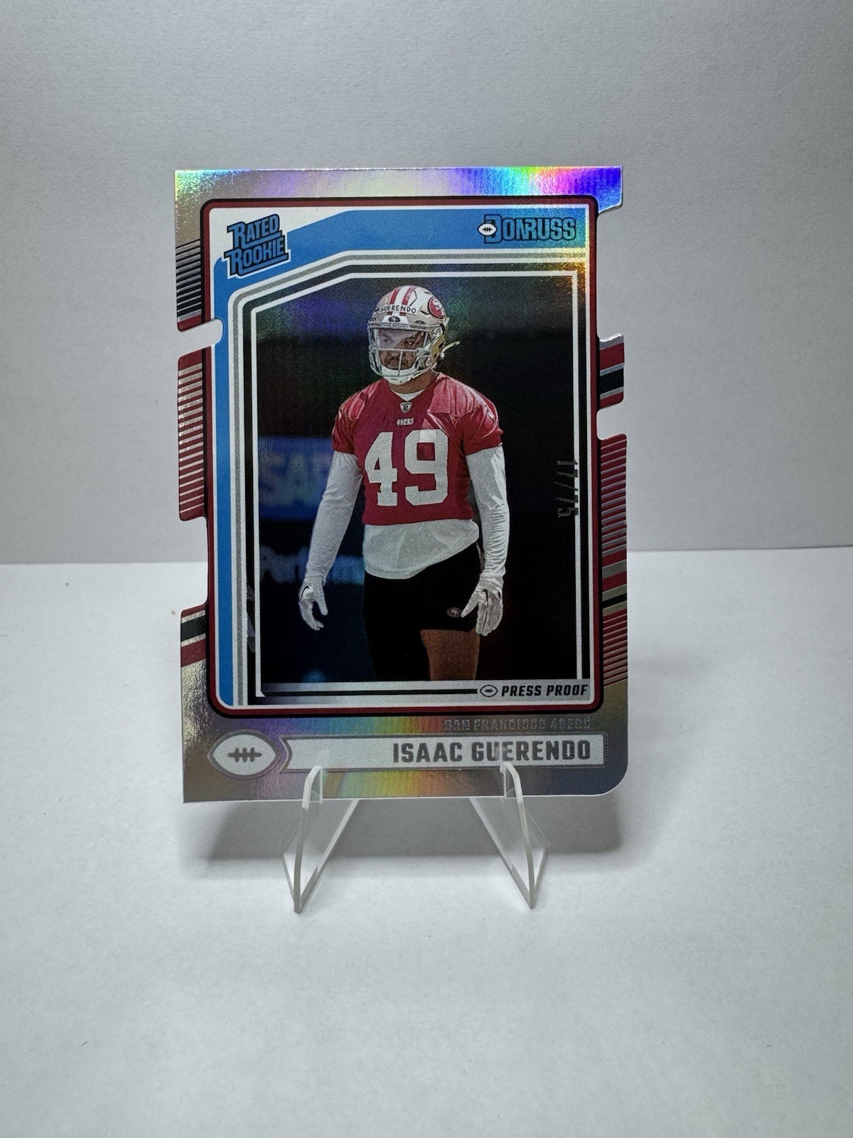 2024 Donruss Rated Rookie Silver Die-Cut Press Proof /75 #336 Isaac Guerendo