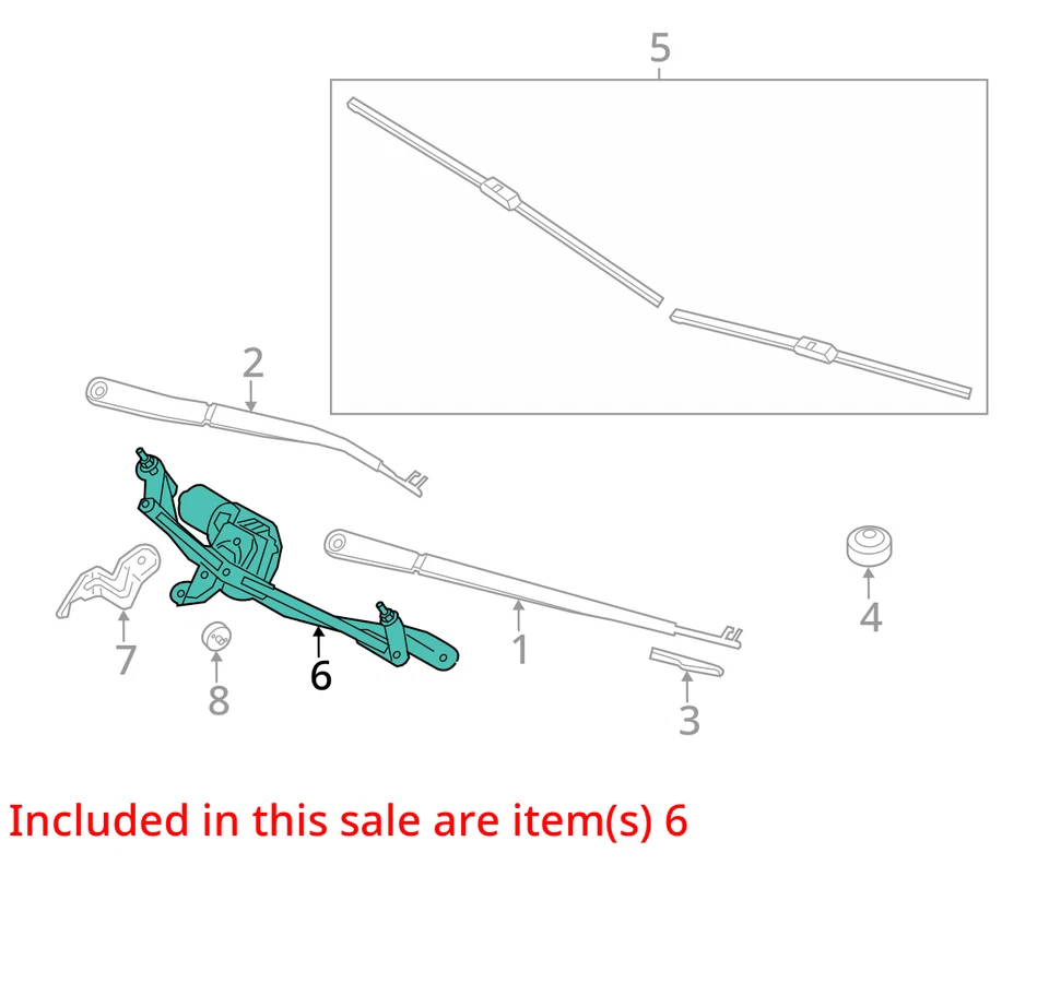 2016 宝马 550i 挡风玻璃刮水器变速器原始设备制造商 136K 英里 - LKQ403623046 — 第 4/4 张图片
