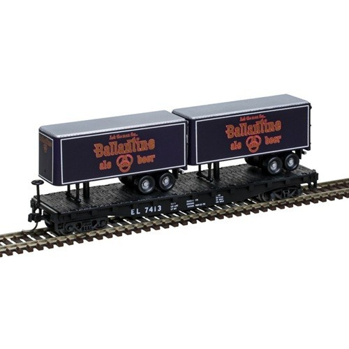 N ATLAS 50006503 BALLANTINE / EL 50' COCHE PLANO CON 2 REMOLQUES Rd# 7394 | Condition: New