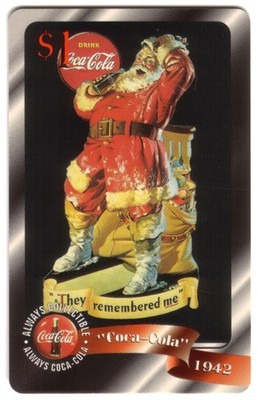 Coca-Cola '96 Santa They Remembered Me (1942) Coke Card #19 Of 48 Handy Karte