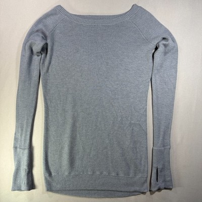 Lululemon Chai Time Pullover II Sweater Size 4 Heathered Gray Cuff Thumbholes 