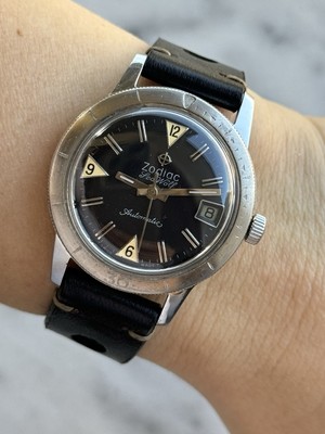 Vintage Zodiac Sea Wolf Diver Automatic Cal.70-72 Mens 34.5mm Swiss Made 722-946