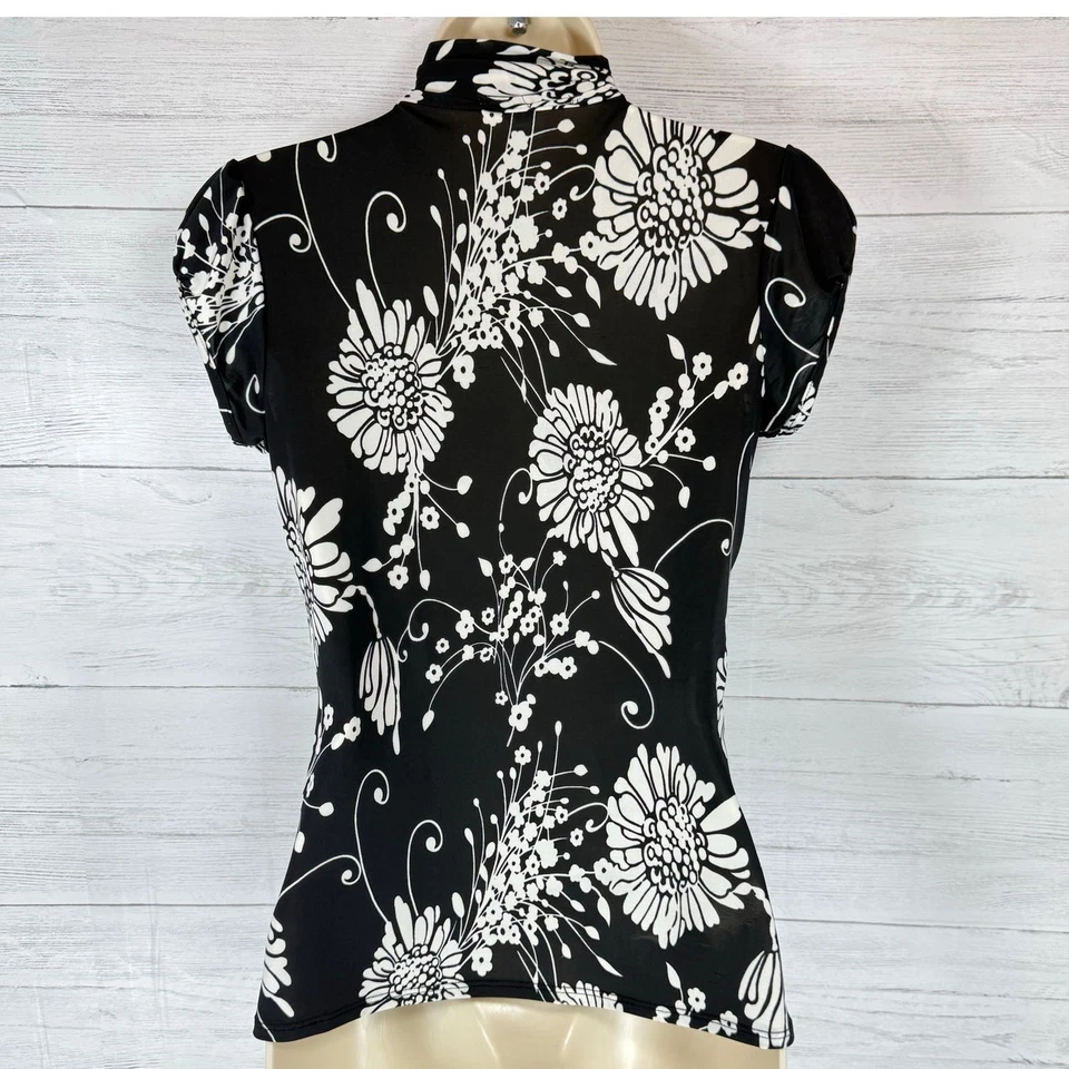 De Colección Maurices y2k Pequeño Floral Negro Blanco Arco Caprichoso Secretaria de Carrera EE. UU. Foto 3 de 4