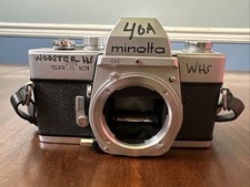 Minolta SRT 101 Silver 35mm SLR Film Camera Body Only Japan For Parts or Repair