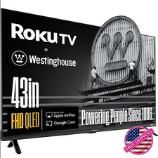 43" Smart Roku TV FHD QLED, Wi-Fi Mobile App, Apple Airplay, Alexa, Google.