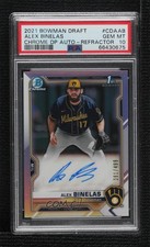 2021 Bowman Draft Chrome Pick Refractor Alex Binelas PSA 10 GEM MT Auto 0ft3
