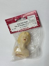 Vintage NOS Sealed Vinyl Doll Head Blonde Hair Lady 2 1/4 7684 Fibre Craft