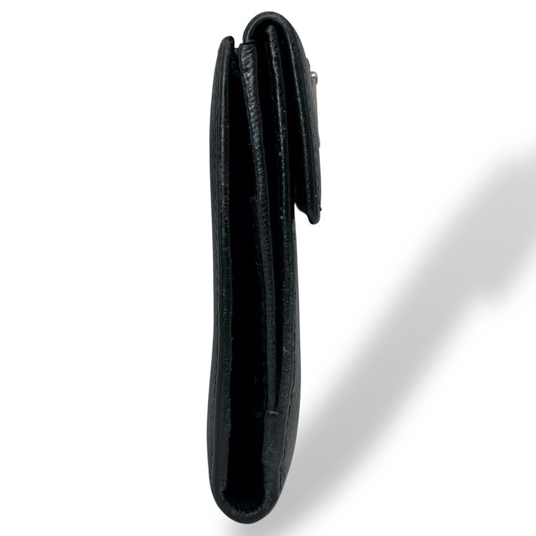 PRADA Compact Wallet Saffiano Triangular Logo Bla… - image 2