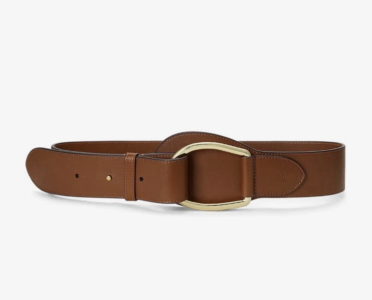 Ralph Lauren Collection Equestrian Contour Brown Leather Belt Large Brass Buckle Buy Polo Ralph Lauren Tan Brown Saddle Leather Logo Belt  main image 3