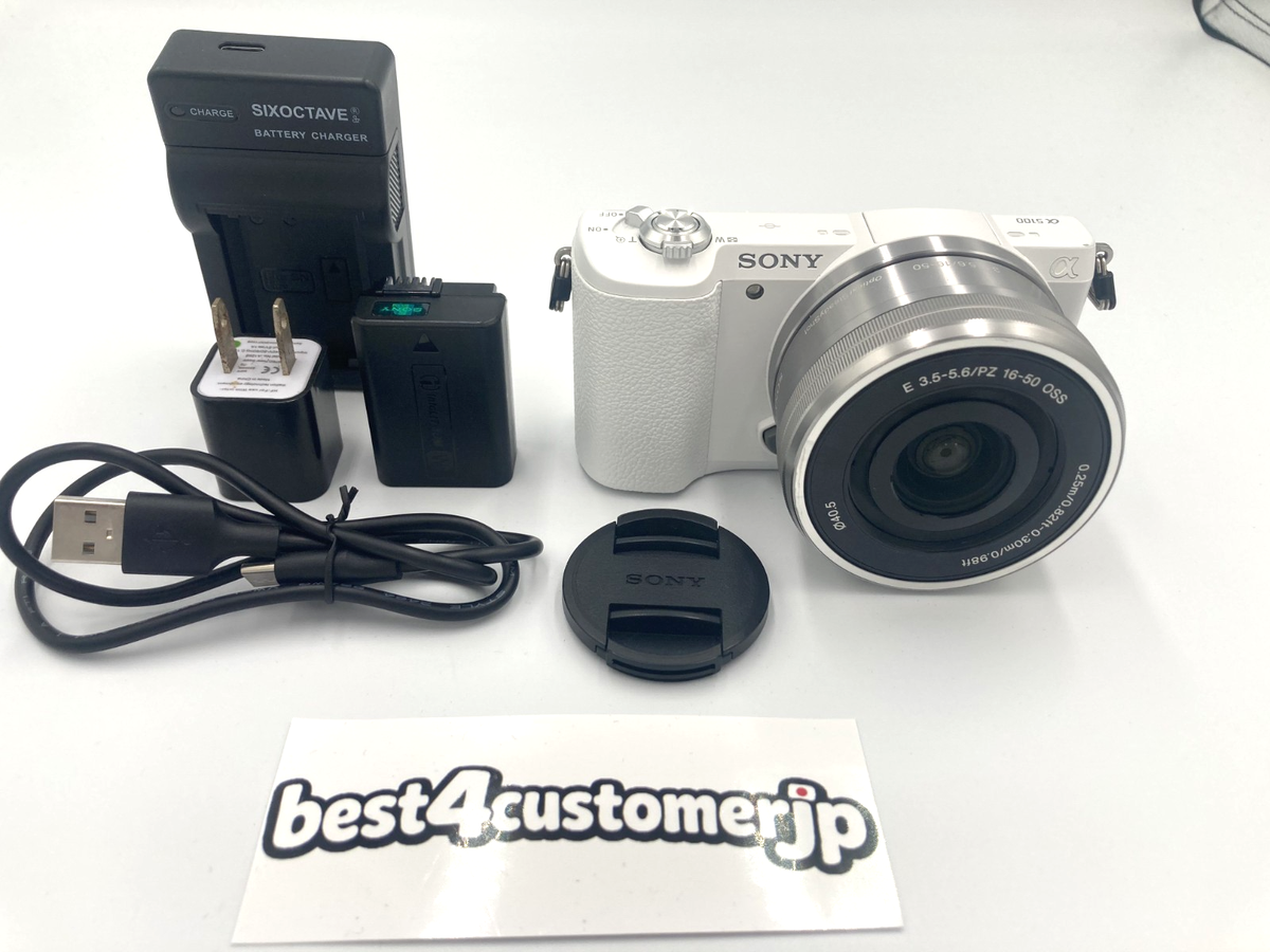 Sony A5100 Alpha Digital Camera w/16-50mm Lens Kit White Tested W
