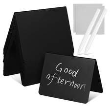  20 Pcs Mini Black Board Dessert Menu Blackboards Hanging Chalkboard Sign
