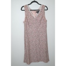 Moda International Dress Size 14 Pink Floral Y2K Lace Trim Vintage