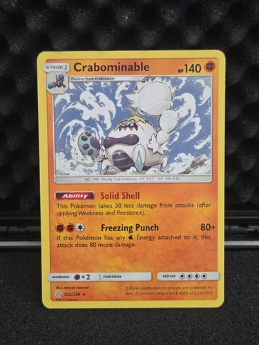 Crabominable 122/236 Rare Cosmic Eclipse Pokemon Lightly Played