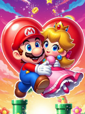 Mario X Princess Peach 6" High Quality Vinyl Sticker
