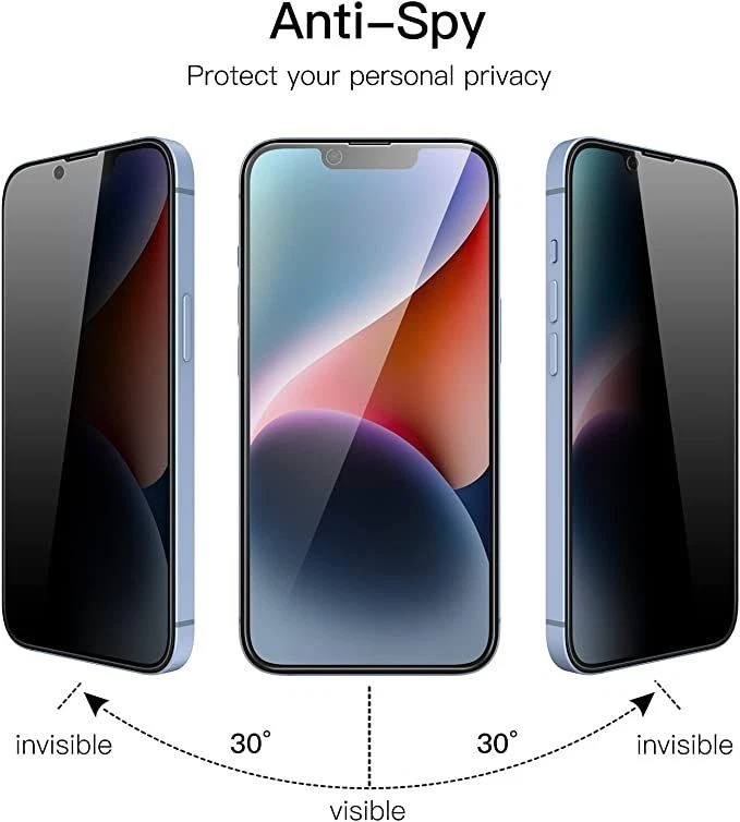 Privacy Tempered Glass Screen Protector For iPhone 15 14 13 12 11 Pro Max Plus X - Image 4 of 4