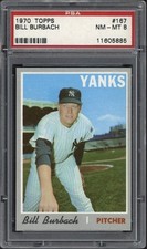 1970 Topps Bill Burbach #167 PSA 8 NM-MT New York Yankees 