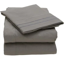 Sweet Home Collection 1800 Count 4 Piece Bed Sheet Set Full Gray Microfiber NEW