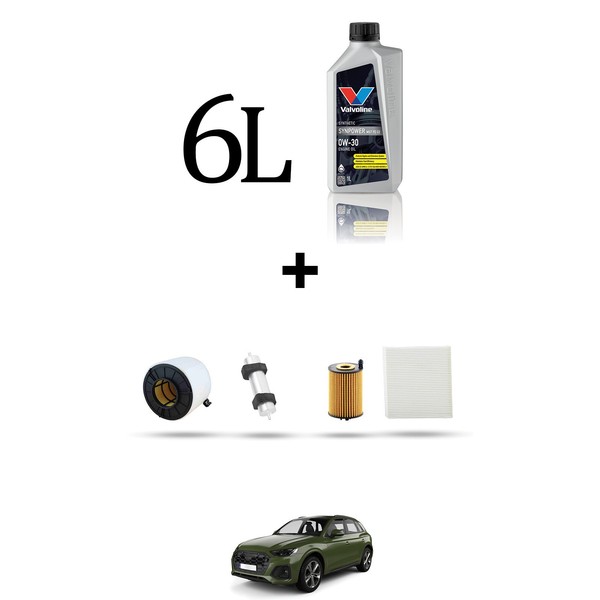 Hoffcar Wartungsset 4 Filter Und 6L ÖL FüR Audi Q5 II (Fyb, Fyg) 30 TDI Hybrid-image