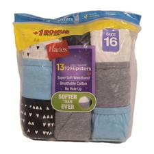 MISFITS Hanes Girls Tagless Hipsters, Size 16, ONLY 9 In Pack
