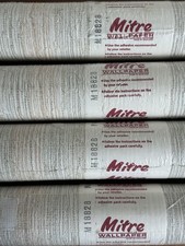 4 Unopened Vintage 60s 70s Mitre Textured Wallpaper. Same Batch Number.