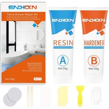 Bath Repair Kit White, Endhokn Enamel, Porcelain, Acrylic, Fiberglass, Ceramic 