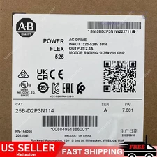 Allen-Bradley 25B-D2P3N114 PowerFlex 525 0.75kW 1Hp AC Drive US Free Tax