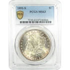 1891 S Morgan Dollar MS 63 PCGS Silver Uncirculated $1 Coin SKU:I19920