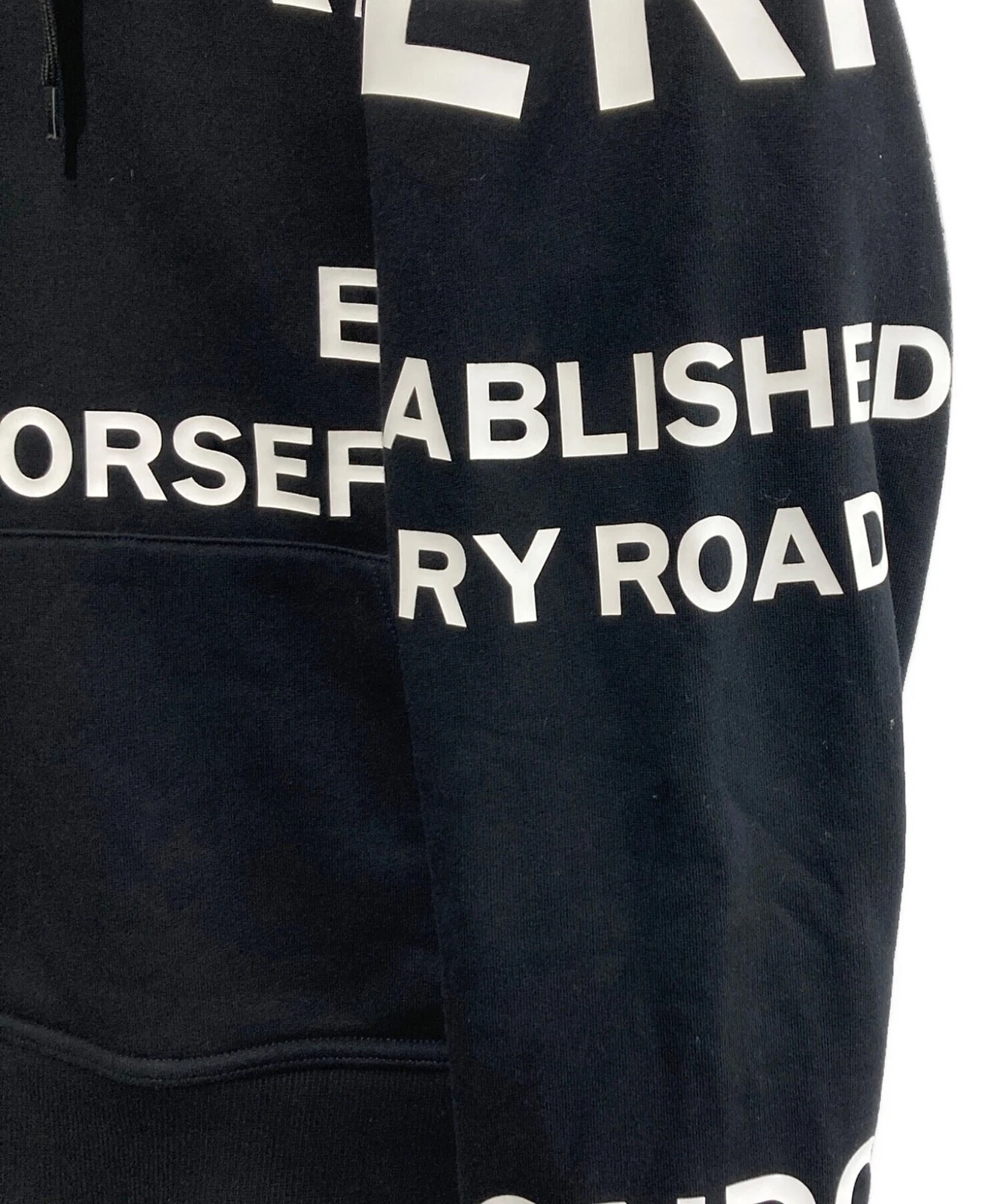 FELPA CON CAPPUCCIO OVERSIZE IN COTONE STAMPA BURBERRY LONDON HORSEFERRY Bianco x Nero Taglia: M