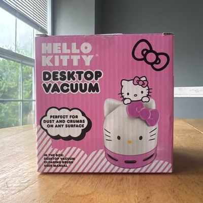 Hello Kitty Portable Compact Desktop Vacuum Cleaner Pink White w/ Brush & Manual
