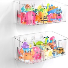Bath Toy Storage 2 Packs Large Bath Toy Holder W/ 3 Compartment Quick Dry