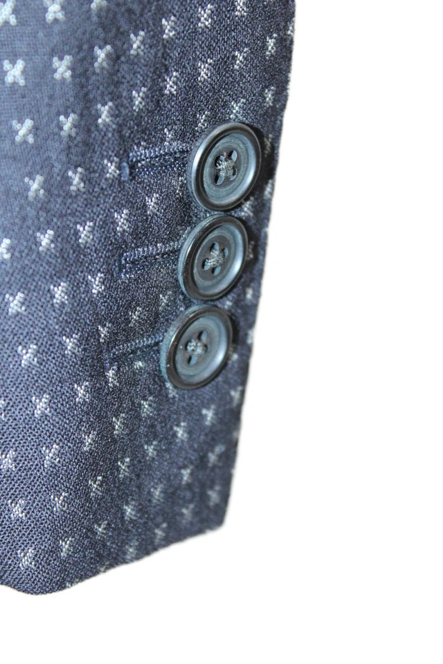 Blazer Gianni Versace masculino estampado peito duplo manga longa preto tamanho 34 - Imagem 4 de 4