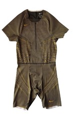 NIKE PRO ELITE MENS SPEEDSUIT TRACK FIELD BLACK GOLD SIZE LARGE FQ1287-711