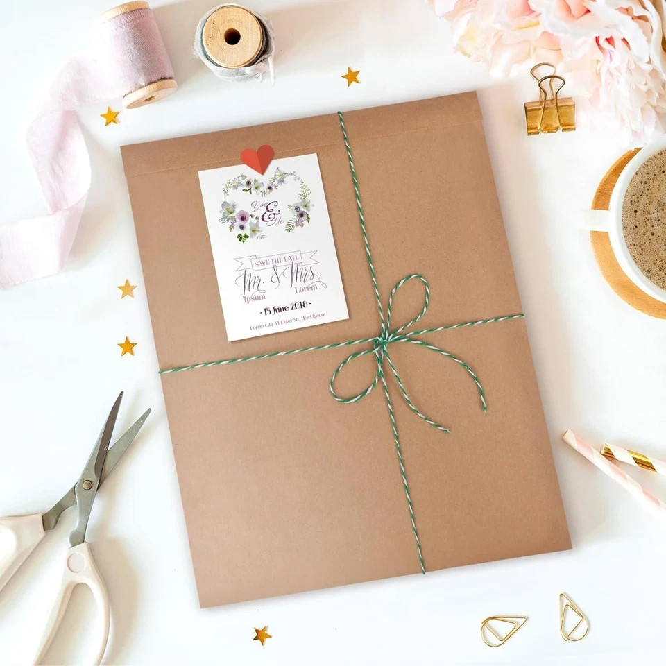 10x13 Flat Paper Bags 100Pack Kraft Brown Paper bags for Prints, Craft, Cards...