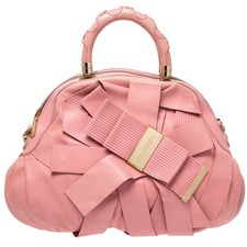 Borsa Versace Venita in pelle rosa con fiocco