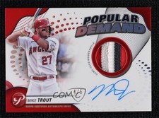 2024 Topps Pristine Popular Demand Relics Red Refractor 4/5 Mike Trout Auto lz7