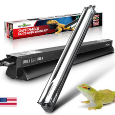 REPTI ZOO Switchable UVB Light for Reptiles, 24W T5 UVB Light Combo Kit for Trop