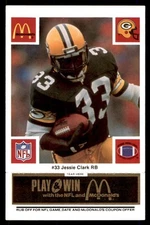 1986 McDonald's Football Black #231 Packers Jessie Clark #33 NM/MT *h1