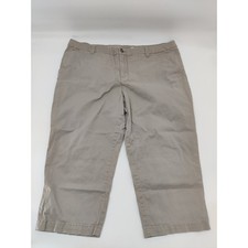 Sonoma Life Style Women's Capri Pants Size 16 Mid Rise Khaki Cotton Blend Casual