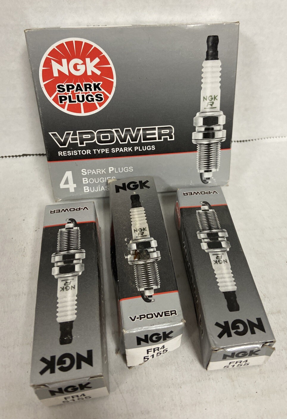 NGK V-Power Resistor OEM Power Performance Spark Plugs FR4 # 5155