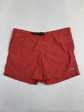 Columbia Shorts Mens Large Rust Red Swim Trunks Mesh Liner Zipper Pocket Belted