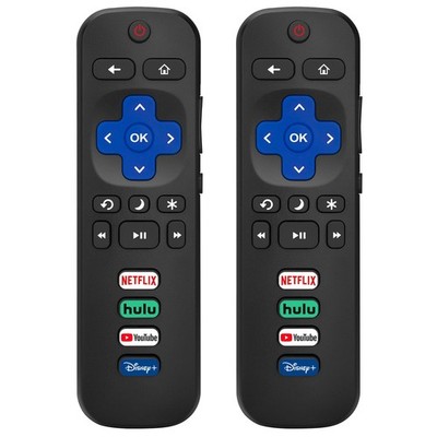 (Pack of 2) Replacement Remote Control Only for Roku TV, Compatible for TCL Roku