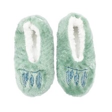 Faceplant Free Spirit Women's Furry Footsies Slippers, Green
