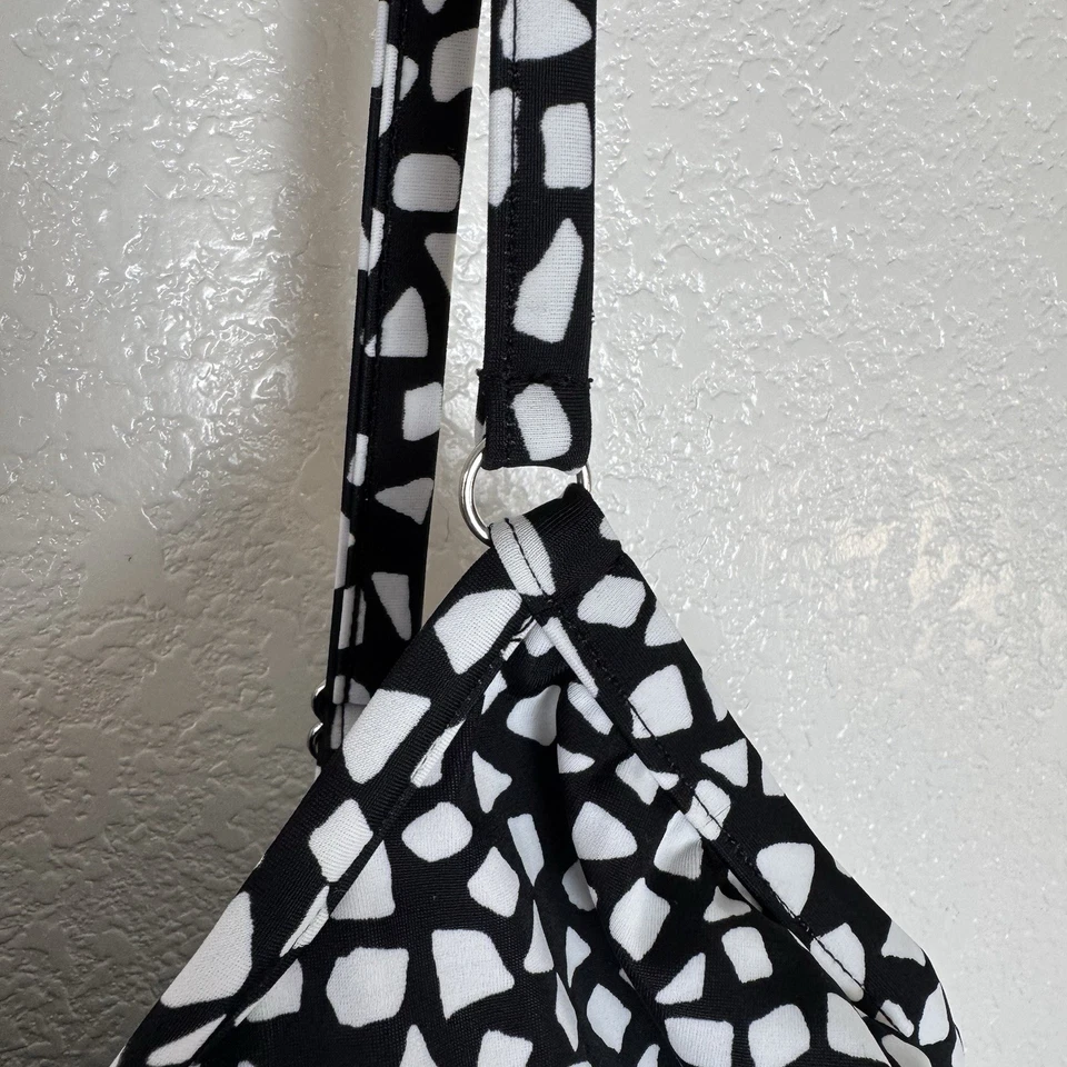 MUJER CROFT & BARROW NEGRO BLANCO ANIMAL PRINT GEO 1 PIEZA TRAJE DE BAÑO TALLA 10 Foto 3 de 4