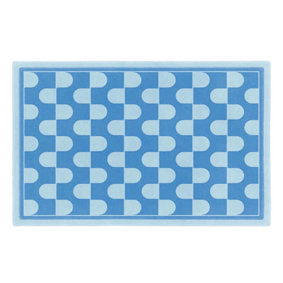 Handgefertigter neuseeländischer Wollteppich: Mid-Century Modern Geometrische...