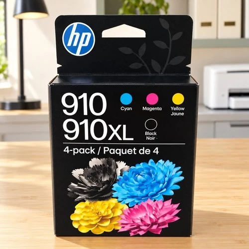Genuine HP 910XL/910 Ink 4-Pack Black XL C/M/Y Standard Yield 3JB41AN - product listing photo
