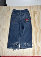 VTG Y2K JNCO Tribal Crown Logo Wide Leg Carpenter Jeans 90  s Baggy Denim 34x30
