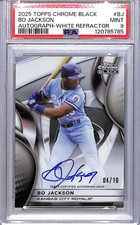 2025 Topps Chrome Black White #CBA-BJ Bo Jackson PSA 9 MINT Auto 4/10 Royals 