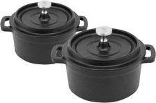Mini Cocotte 8 oz Mini Dutch Oven 0.25 qt. Cast Iron Garlic Roaster for Oven ...