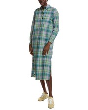 Ganni Seersucker Check Shirtdress Women's