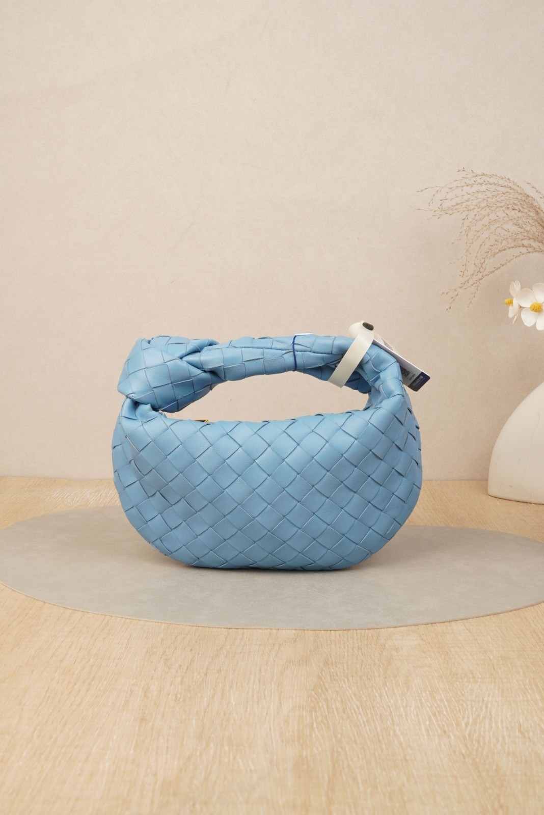 Bottega Veneta Jodie Mini Knitted Bag Blue Lambskin thumbnail 5